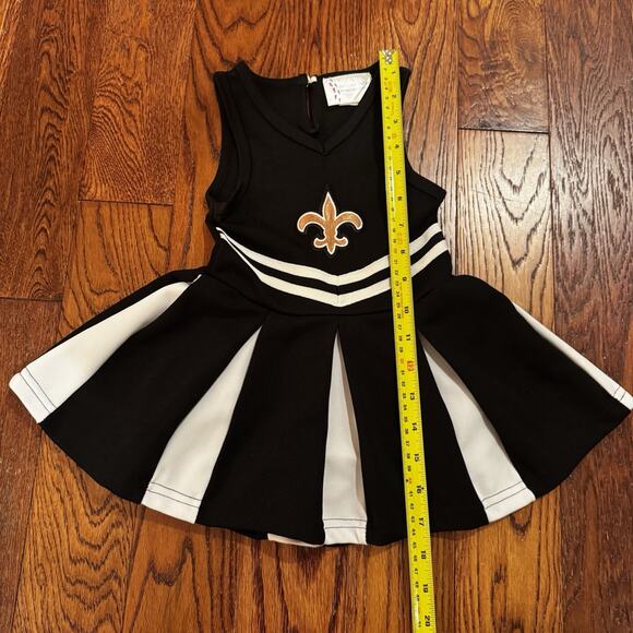 New Orleans Saints Fleur-de-Lis Cheerleader Bodysuit Dress Baby Girl 12 Months - Picture 8 of 12